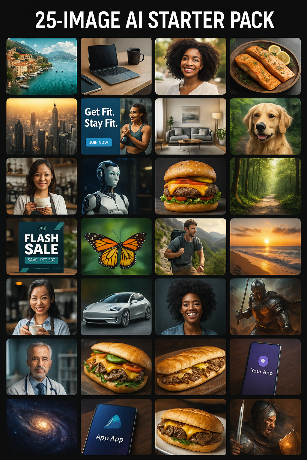 25-image AI pack preview